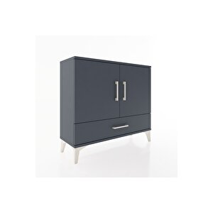 Arges Şifonyer 2 Raflı Tek Çekmeceli 2 Kapaklı 88x30x80 Antrasit-antrasit