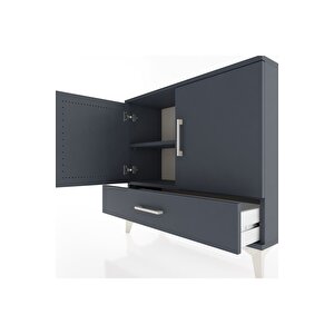 Arges Şifonyer 2 Raflı Tek Çekmeceli 2 Kapaklı 88x30x80 Antrasit-antrasit