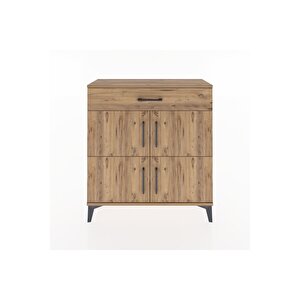 Arges Şifonyer 3 Raflı Tek Çekmeceli 4 Kapaklı 88x30x96 Çam-çam