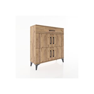 Arges Şifonyer 3 Raflı Tek Çekmeceli 4 Kapaklı 88x30x96 Çam-çam