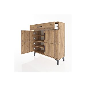 Arges Şifonyer 3 Raflı Tek Çekmeceli 4 Kapaklı 88x30x96 Çam-çam