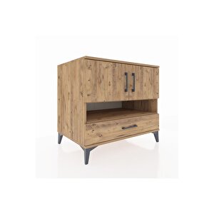 Kronos Şifonyer 3 Raflı Tek Çekmeceli 2 Kapaklı 88x59x80 Çam-çam