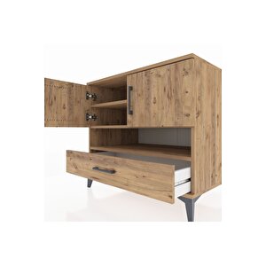 Kronos Şifonyer 3 Raflı Tek Çekmeceli 2 Kapaklı 88x59x80 Çam-çam