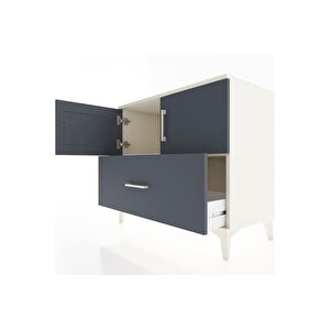 Hyperion Şifonyer Tek Raflı Tek Çekmeceli 2 Kapaklı 88x44x80 Aytaşı-antrasit