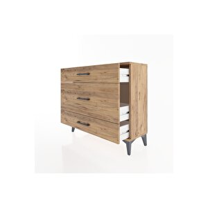 Arges Şifonyer 3 Çekmeceli 88x30x80 Çam-çam