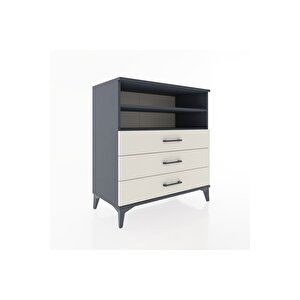 Hyperion Şifonyer 2 Raflı 3 Çekmeceli 88x44x96 Antrasit-aytaşı