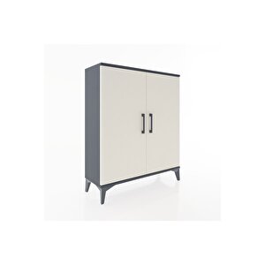 Arges Şifonyer 2 Raflı 2 Kapaklı 88x30x106 Antrasit-aytaşı