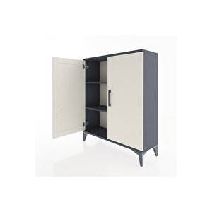 Arges Şifonyer 2 Raflı 2 Kapaklı 88x30x106 Antrasit-aytaşı