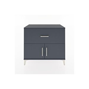 Hyperion Şifonyer Tek Raflı Tek Çekmeceli 2 Kapaklı 88x44x80 Antrasit-antrasit