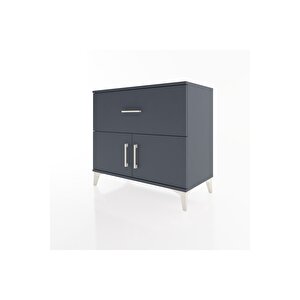 Hyperion Şifonyer Tek Raflı Tek Çekmeceli 2 Kapaklı 88x44x80 Antrasit-antrasit