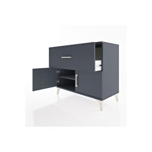 Hyperion Şifonyer Tek Raflı Tek Çekmeceli 2 Kapaklı 88x44x80 Antrasit-antrasit