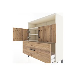 Arges Şifonyer 3 Raflı Tek Çekmeceli 2 Kapaklı 88x30x96 Aytaşı-çam