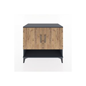 Hyperion Şifonyer Tek Raflı 2 Kapaklı 88x44x80 Antrasit-çam