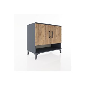 Hyperion Şifonyer Tek Raflı 2 Kapaklı 88x44x80 Antrasit-çam