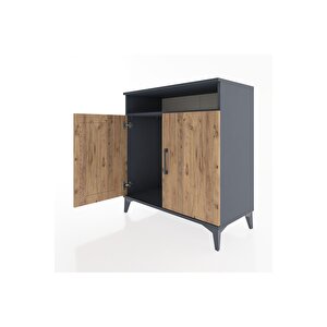 Hyperion Şifonyer Tek Raflı 2 Kapaklı 88x44x96 Antrasit-çam