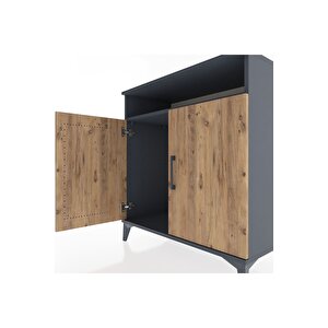 Hyperion Şifonyer Tek Raflı 2 Kapaklı 88x44x96 Antrasit-çam