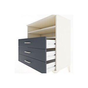 Hyperion Şifonyer 2 Raflı 3 Çekmeceli 88x44x96 Aytaşı-antrasit