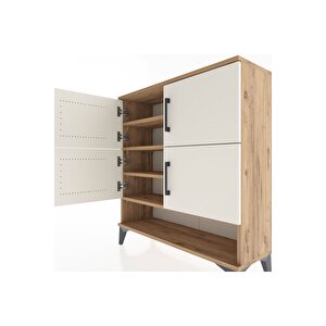 Arges Şifonyer 4 Raflı 4 Kapaklı 88x30x96 Çam-aytaşı
