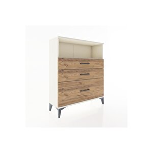 Arges Şifonyer Tek Raflı 3 Çekmeceli 88x30x106 Aytaşı-çam