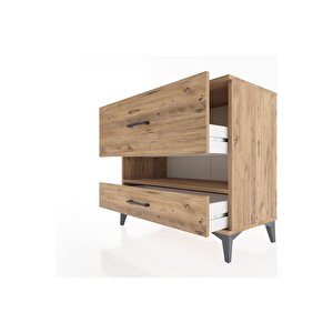 Hyperion Şifonyer Tek Raflı 2 Çekmeceli 88x44x80 Çam-çam