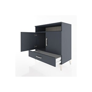 Hyperion Şifonyer 2 Raflı Tek Çekmeceli 2 Kapaklı 88x44x96 Antrasit-antrasit