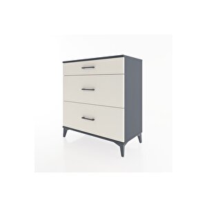 Hyperion Şifonyer 3 Çekmeceli 88x44x96 Antrasit-aytaşı