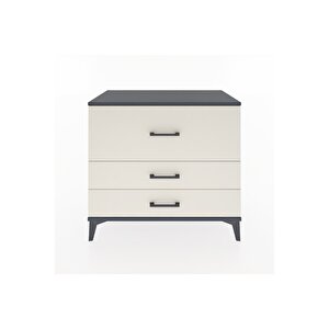 Hyperion Şifonyer 3 Çekmeceli 88x44x80 Antrasit-aytaşı