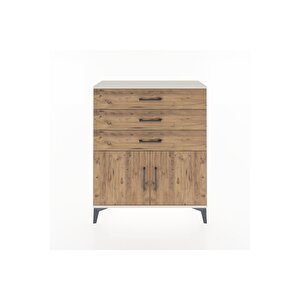 Arges Şifonyer Tek Raflı 3 Çekmeceli 2 Kapaklı 88x30x106 Aytaşı-çam