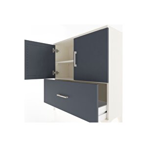 Arges Şifonyer 2 Raflı Tek Çekmeceli 2 Kapaklı 88x30x96 Aytaşı-antrasit