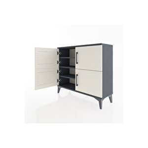 Arges Şifonyer 3 Raflı 4 Kapaklı 88x30x80 Antrasit-aytaşı