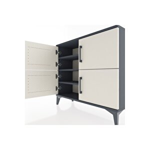 Arges Şifonyer 3 Raflı 4 Kapaklı 88x30x80 Antrasit-aytaşı