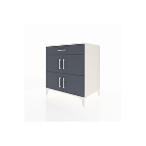 Kronos Şifonyer 3 Raflı Tek Çekmeceli 4 Kapaklı 88x59x96 Aytaşı-antrasit