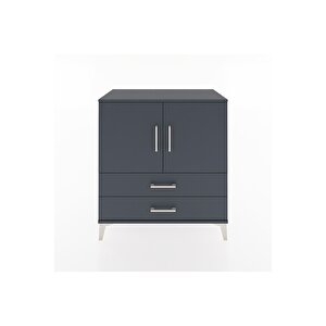 Hyperion Şifonyer Tek Raflı 2 Çekmeceli 2 Kapaklı 88x44x96 Antrasit-antrasit