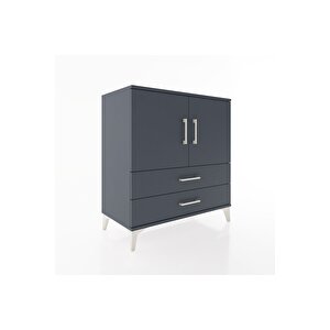 Hyperion Şifonyer Tek Raflı 2 Çekmeceli 2 Kapaklı 88x44x96 Antrasit-antrasit