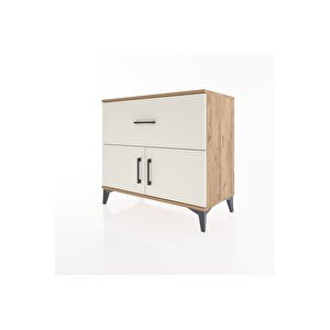 Hyperion Şifonyer Tek Raflı Tek Çekmeceli 2 Kapaklı 88x44x80 Çam-aytaşı