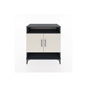 Hyperion Şifonyer 4 Raflı 2 Kapaklı 88x44x96 Antrasit-aytaşı