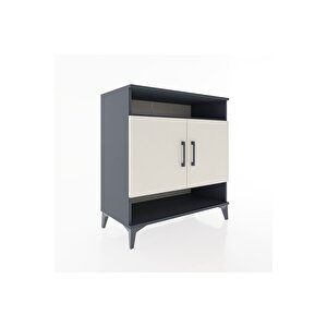 Hyperion Şifonyer 4 Raflı 2 Kapaklı 88x44x96 Antrasit-aytaşı