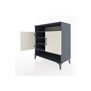 Hyperion Şifonyer 4 Raflı 2 Kapaklı 88x44x96 Antrasit-aytaşı