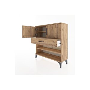 Arges Şifonyer 3 Raflı Tek Çekmeceli 2 Kapaklı 88x30x96 Çam-çam