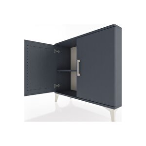 Arges Şifonyer Tek Raflı 2 Kapaklı 88x30x80 Antrasit-antrasit