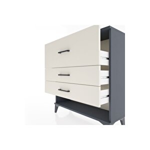 Arges Şifonyer 3 Çekmeceli 88x30x96 Antrasit-aytaşı