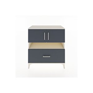 Hyperion Şifonyer 3 Raflı Tek Çekmeceli 2 Kapaklı 88x44x96 Aytaşı-antrasit