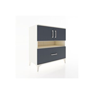 Hyperion Şifonyer 3 Raflı Tek Çekmeceli 2 Kapaklı 88x44x96 Aytaşı-antrasit