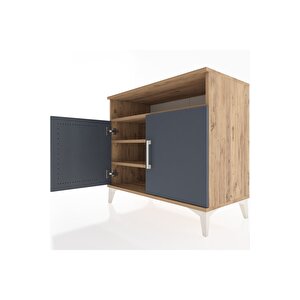 Hyperion Şifonyer 3 Raflı 2 Kapaklı 88x44x80 Çam-antrasit