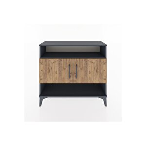 Arges Şifonyer 3 Raflı 2 Kapaklı 88x30x80 Antrasit-çam