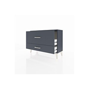 Arges Şifonyer 2 Çekmeceli 88x30x64 Antrasit-antrasit