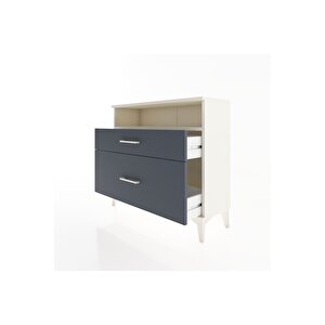 Arges Şifonyer Tek Raflı 2 Çekmeceli 88x30x80 Aytaşı-antrasit