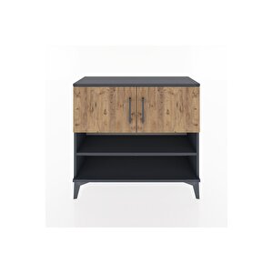 Arges Şifonyer 3 Raflı 2 Kapaklı 88x30x80 Antrasit-çam