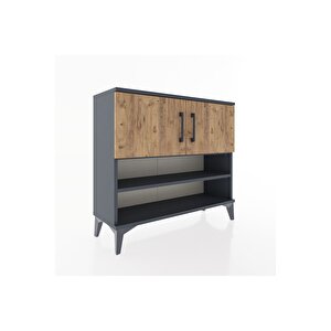 Arges Şifonyer 3 Raflı 2 Kapaklı 88x30x80 Antrasit-çam