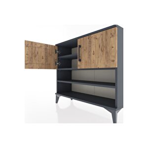 Arges Şifonyer 3 Raflı 2 Kapaklı 88x30x80 Antrasit-çam